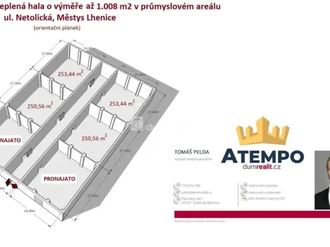 Pronájem skladu, Lhenice, Netolická, 250 m2