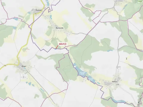Dražba pozemku, Březí nad Oslavou, 1043 m2